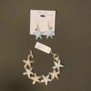 NWT starfish earrings and bracelet